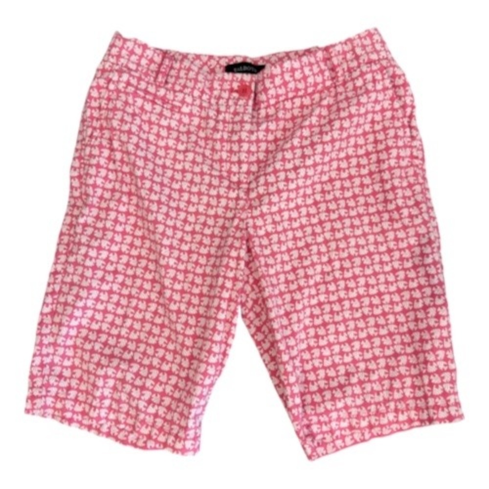 Talbots Pink White Tropical Fish Bermuda Shorts Womens Size 8 Cotton Stretch